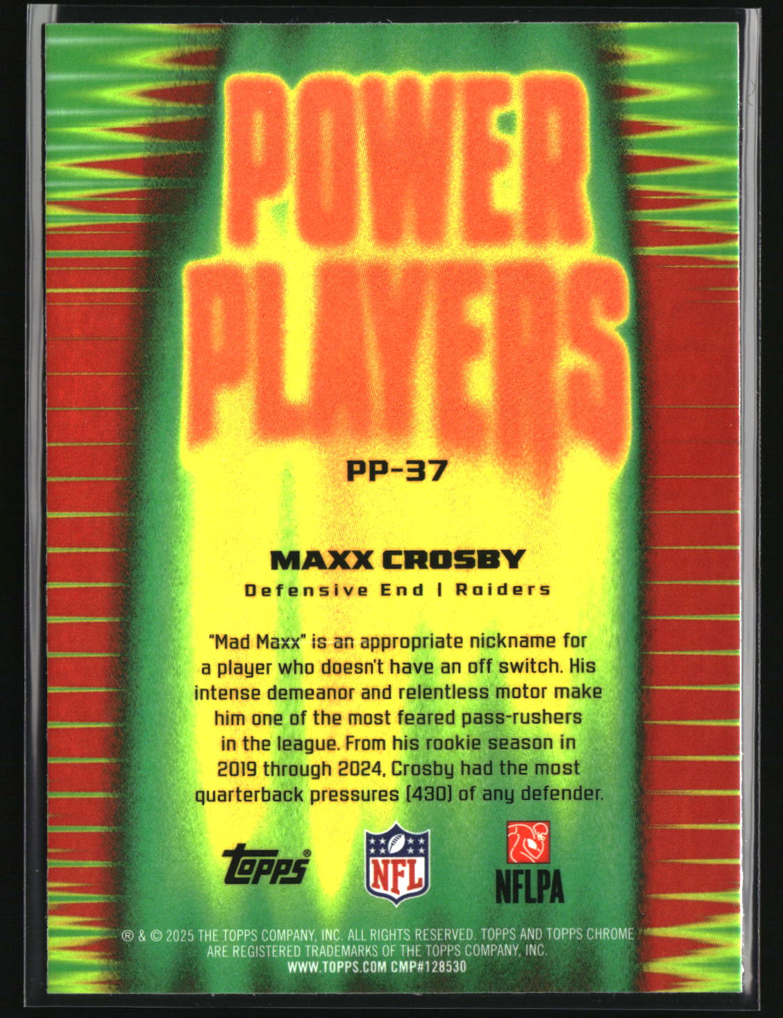 Maxx Crosby 2025 Topps Chrome Power Players #PP-37