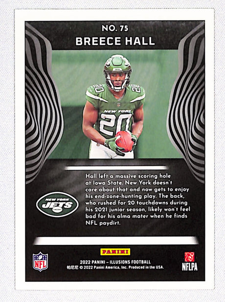 Breece Hall 2022 Panini Illusions Trophy Collection Blue #75 #/75