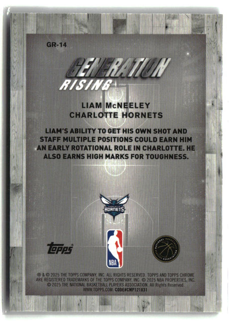 Liam McNeeley 2025-26 Topps Chrome Generation Rising #GR-14