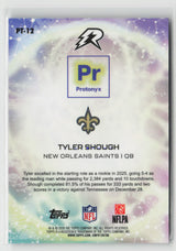 Tyler Shough 2025 Topps Resurgence Protonyx Gold Power Surge Refractor #PT-12
