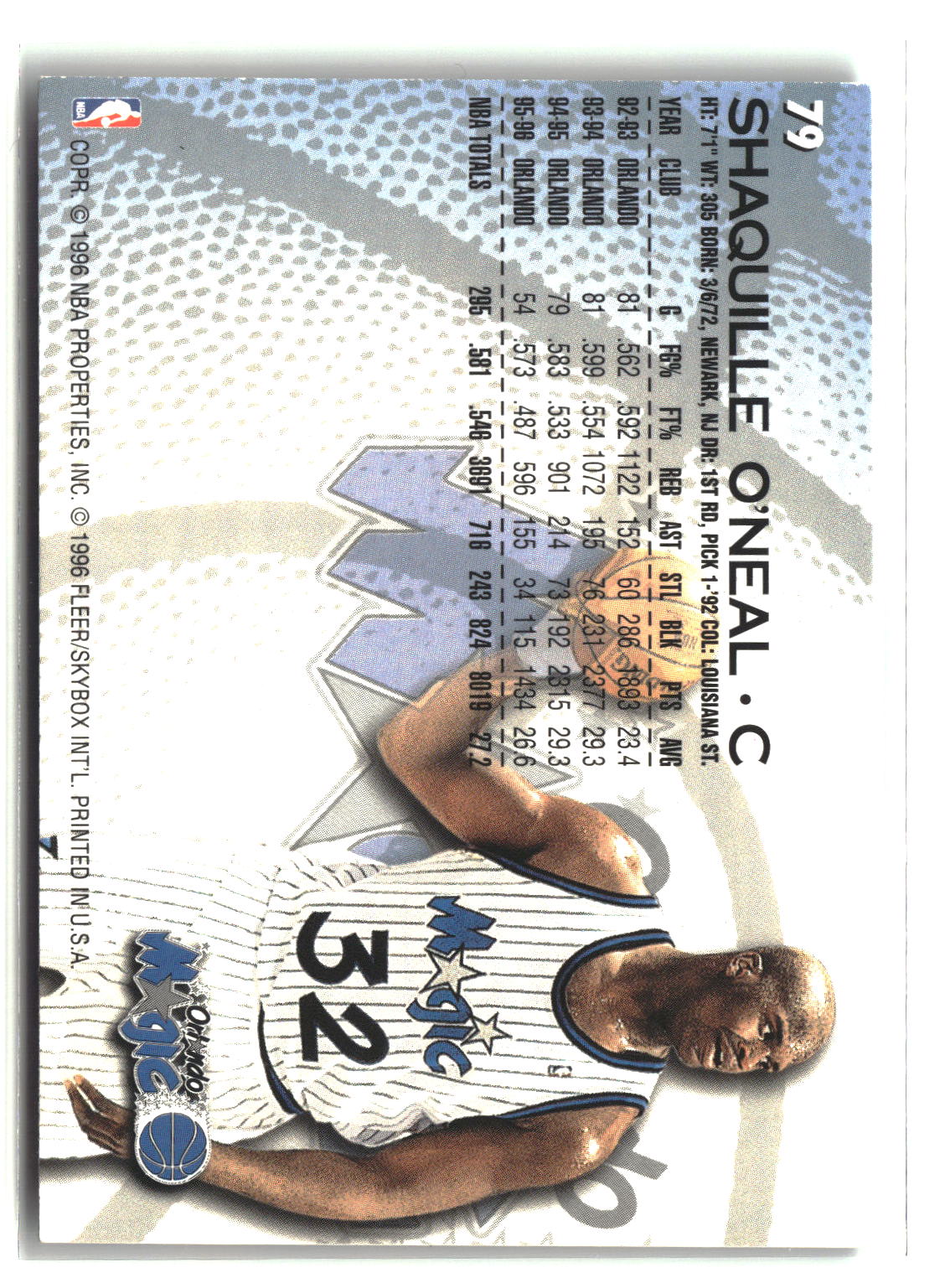 Shaquille O'Neal 1996-97 Fleer #79