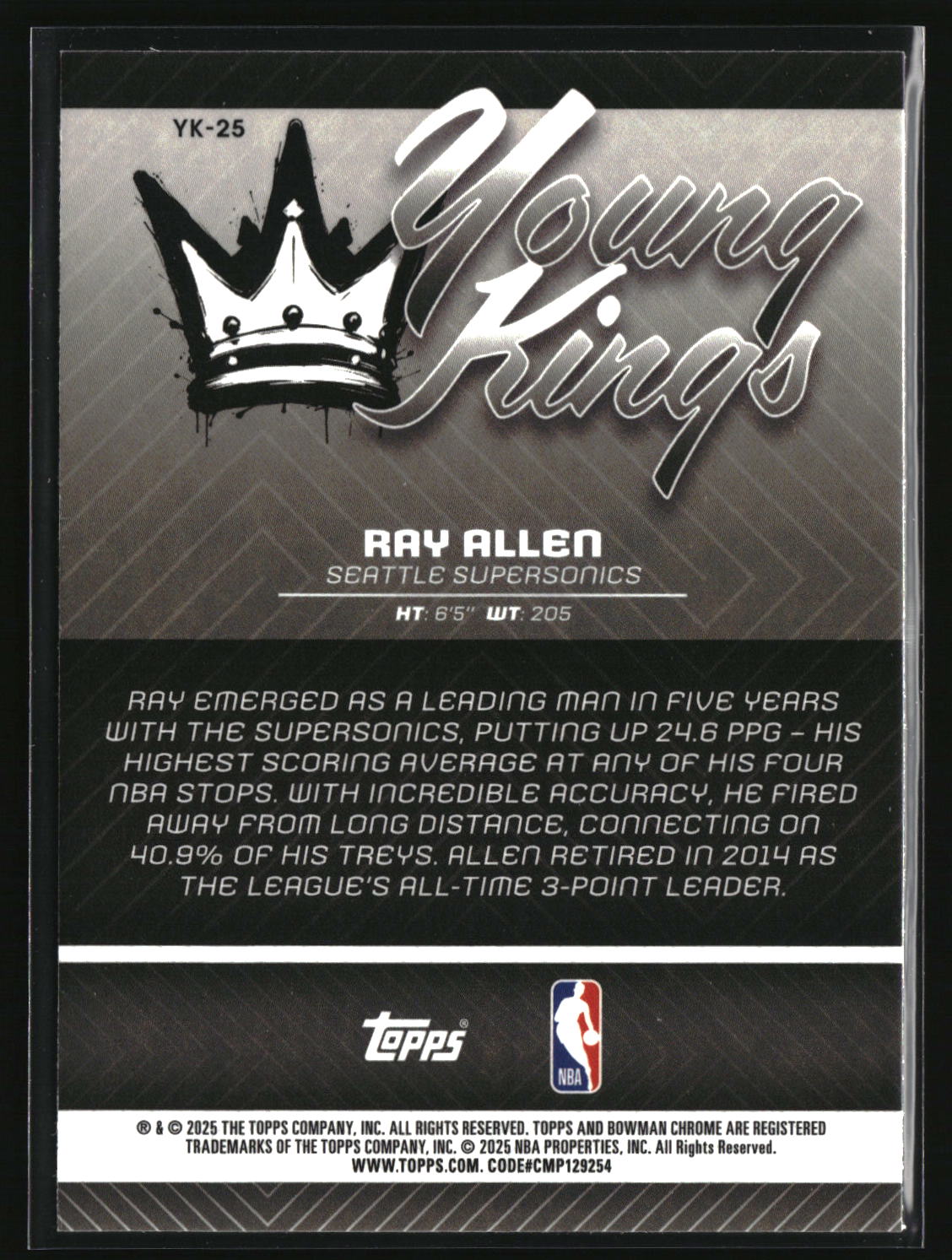 Ray Allen 2025-26 Bowman Young Kings #YK-25