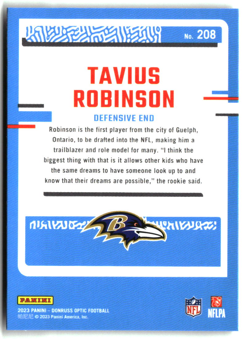 Tavius Robinson 2023 Donruss Optic #208
