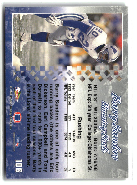 Barry Sanders 1993 Pacific #106