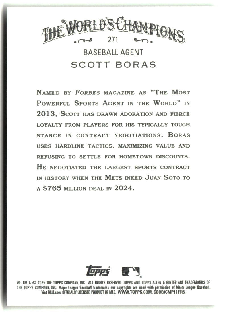 Scott Boras 2025 Topps Allen & Ginter #271