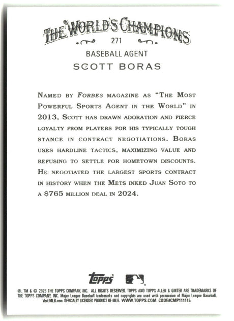 Scott Boras 2025 Topps Allen & Ginter #271