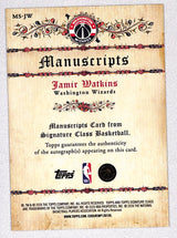 Jamir Watkins 2025-26 Topps Signature Class Manuscripts #MS-JW