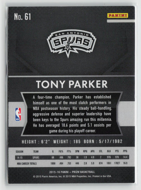 Tony Parker 2015-16 Panini Prizm #61