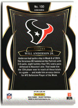 Will Anderson Jr. 2024 Panini Select Black & Red Prizm Shock #100