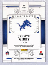 Jahmyr Gibbs 2025 Panini National Treasures Sunday Treasures #ST-JGS 45/99