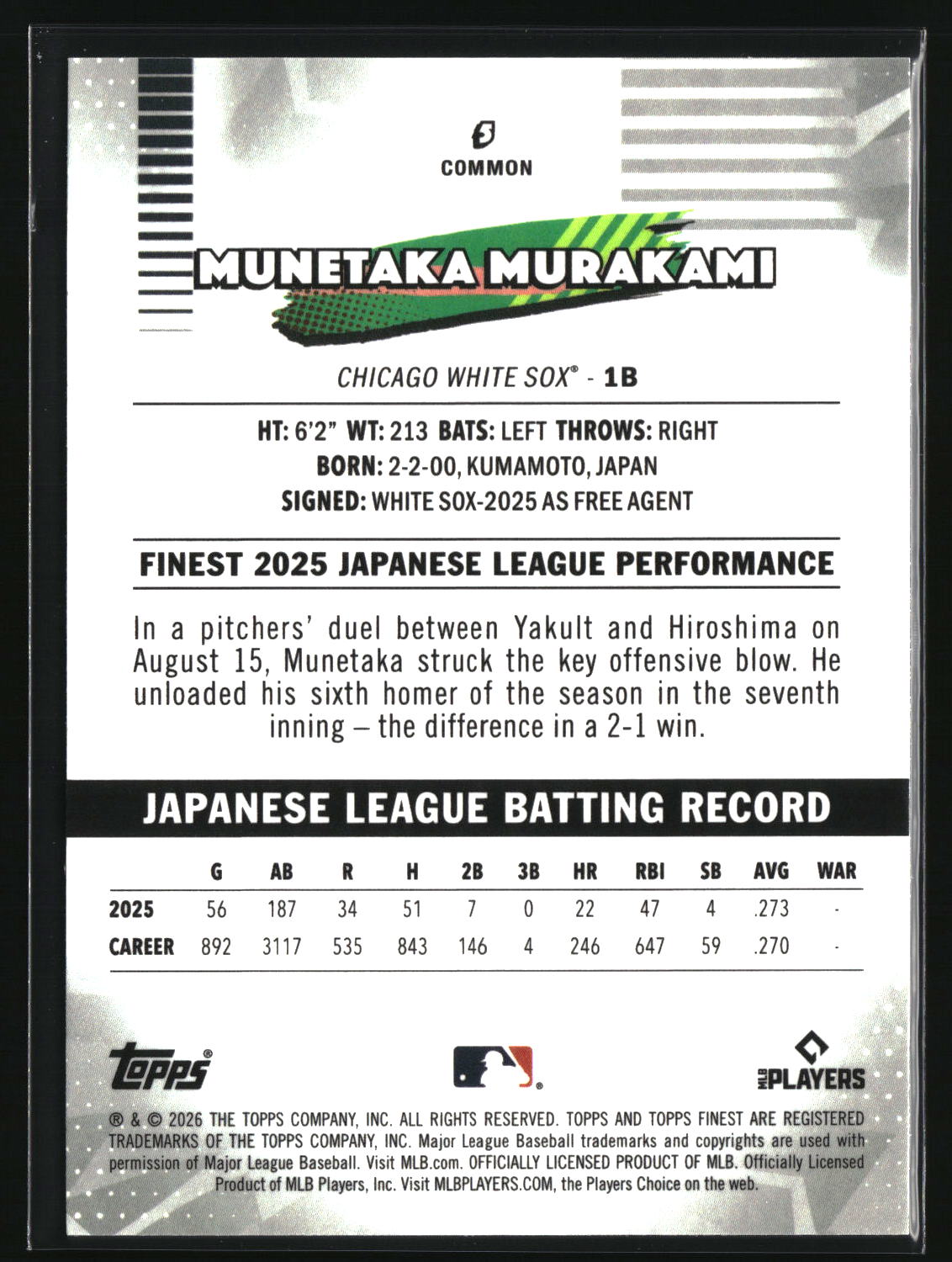Munetaka Murakami 2026 Finest #5