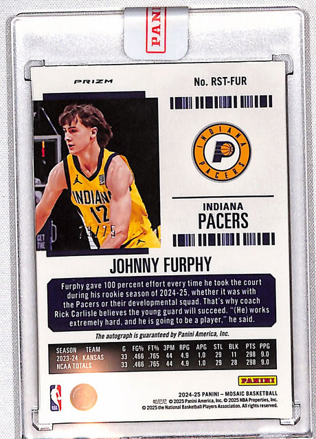 Johnny Furphy 2024-25 Panini Mosaic Rookie Season Ticket Bronze #RST-FUR #/75