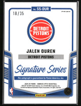 Jalen Duren 2024-25 Donruss Optic Signature Series Seismic #SS-DUR #/35