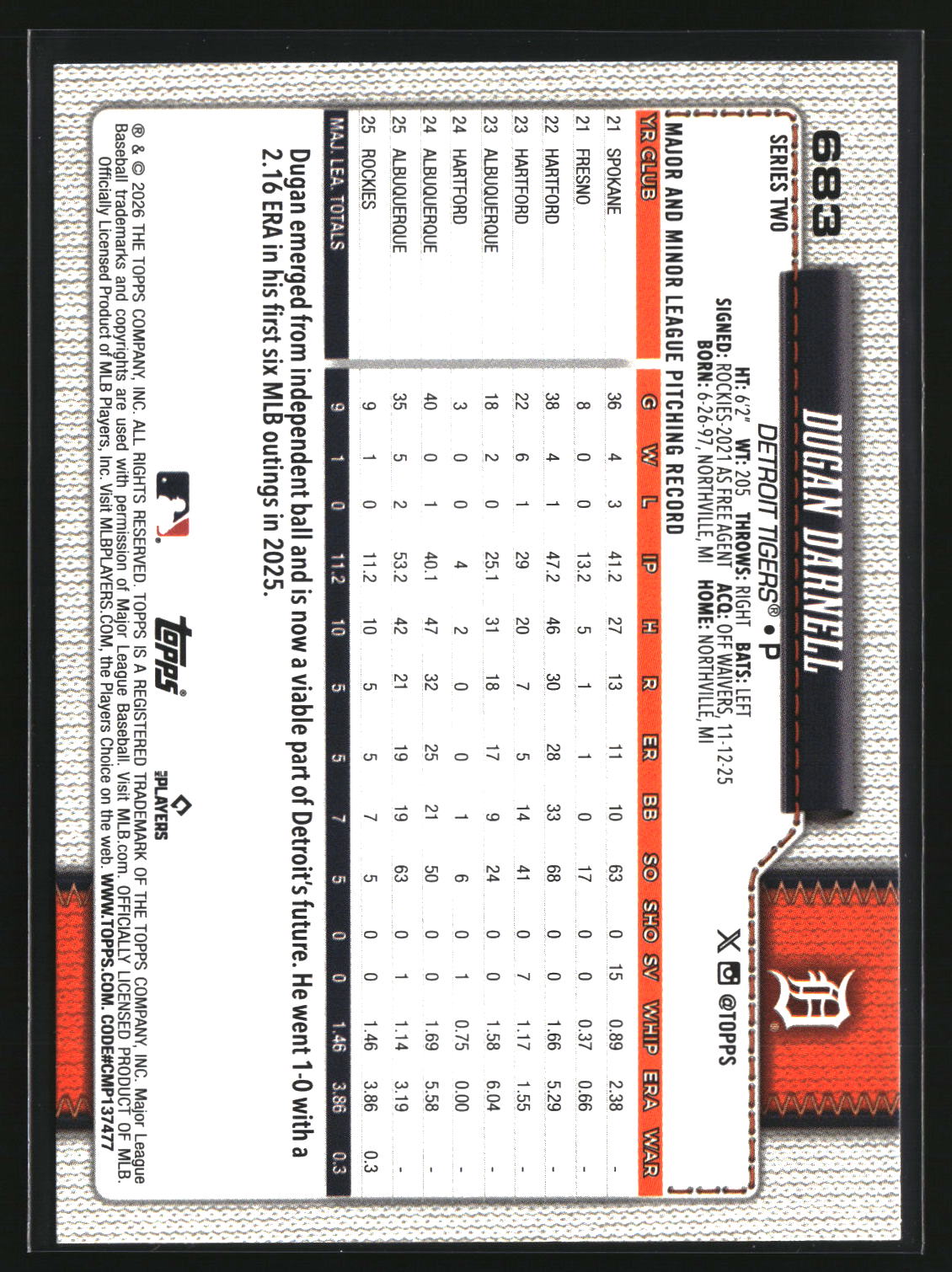 Dugan Darnell 2026 Topps #683