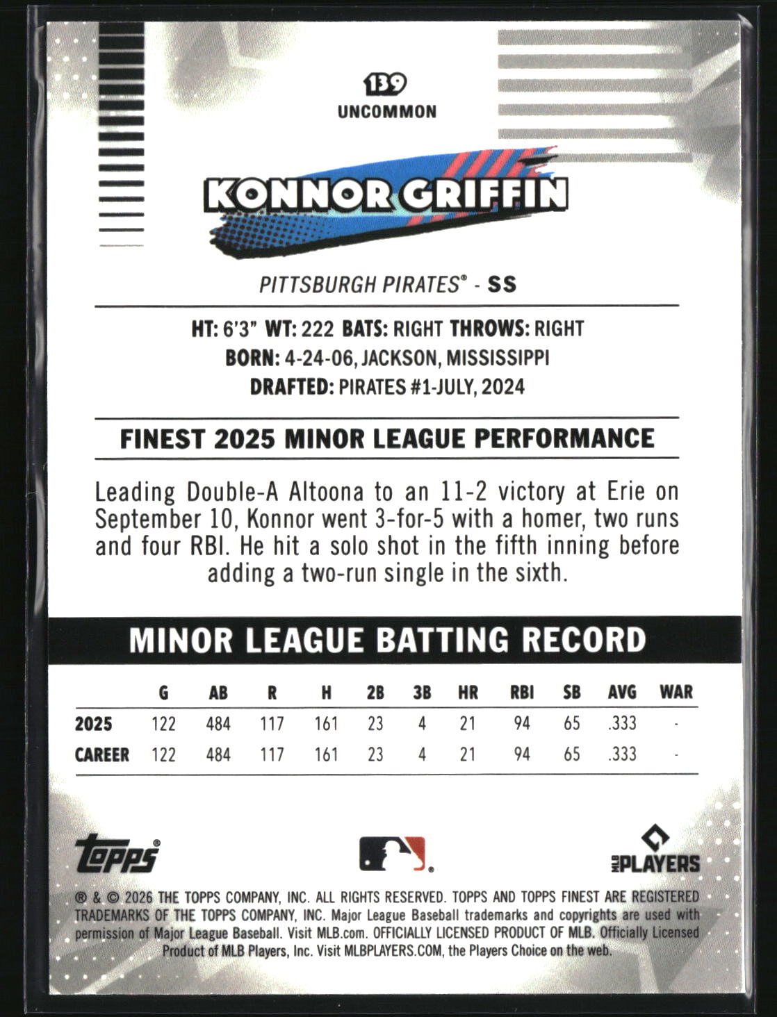 Konnor Griffin 2026 Finest #139