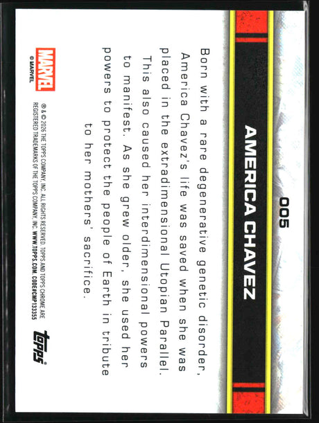 America Chavez 2026 Topps Chrome Marvel Comics #5