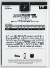 Victor Wembanyama 2025-26 Topps Chrome #221