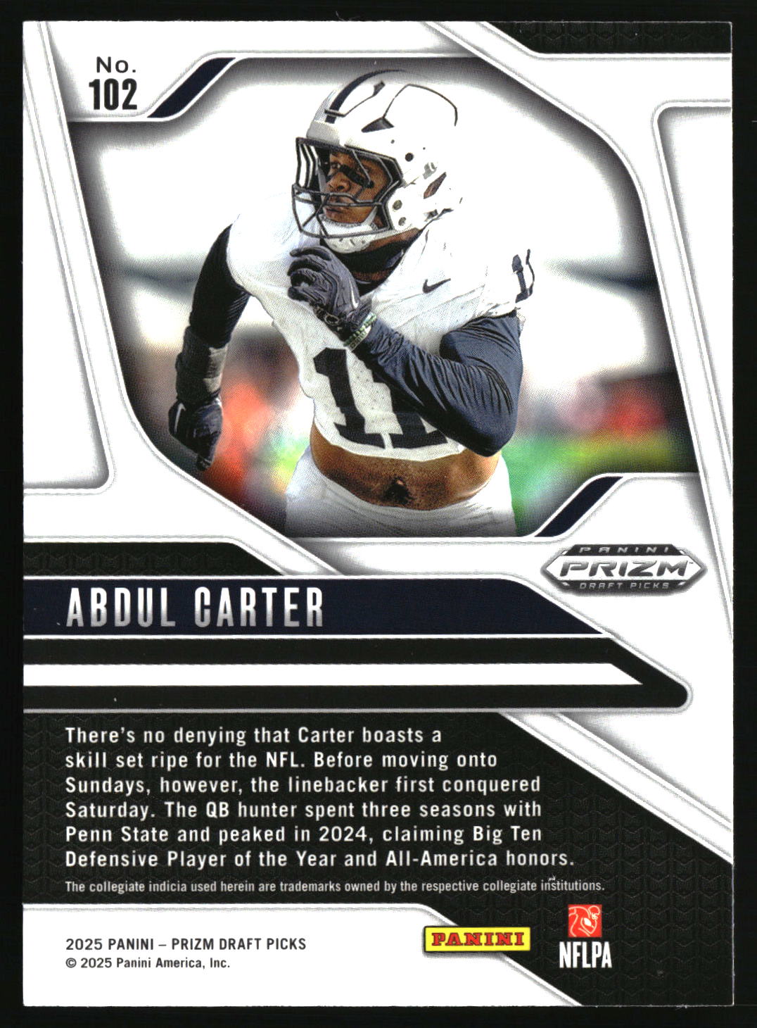 Abdul Carter 2025 Panini Prizm Draft Picks #102