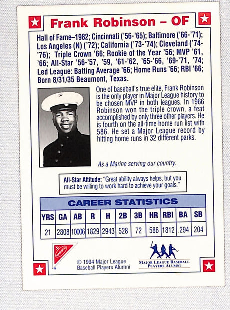 Frank Robinson 1994 Nabisco All-Star Legends Autographs #NNO
