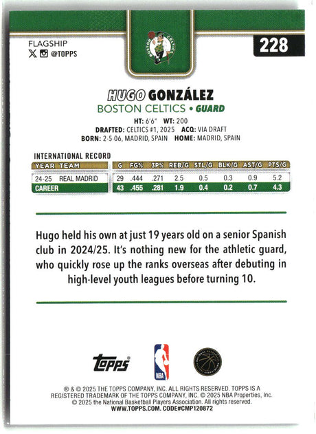 Hugo Gonza?lez 2025-26 Topps #228