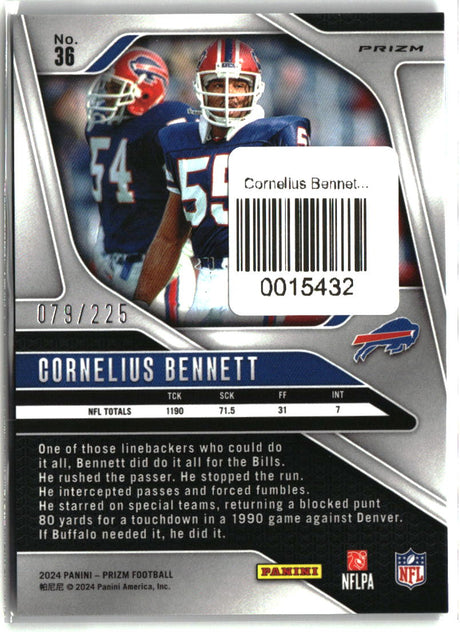 Cornelius Bennett 2024 Panini Prizm Purple Ice #36 #/225