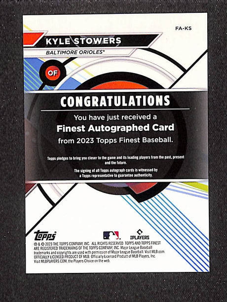 Kyle Stowers 2023 Finest Finest Autographs Green Wave Refractor #FA-KS #/99