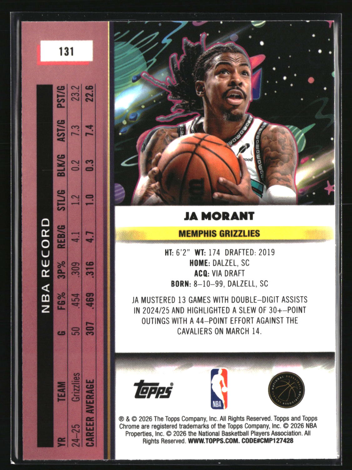 Ja Morant 2025-26 Topps Chrome Cosmic #131