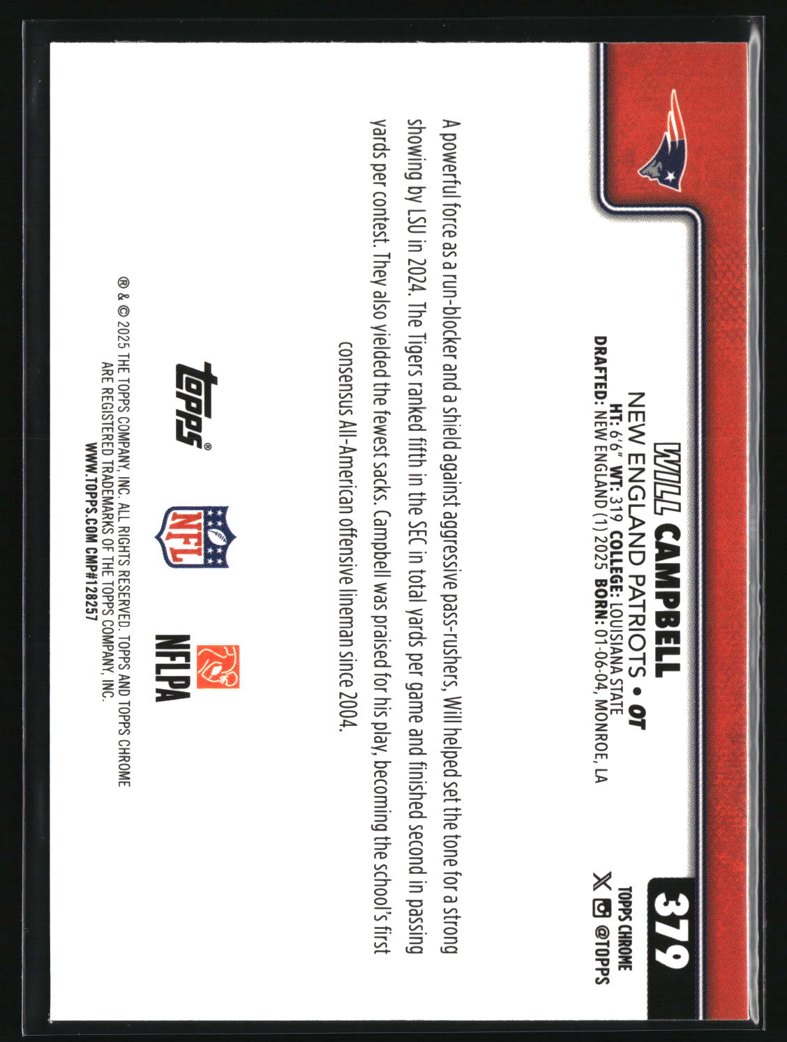 Will Campbell 2025 Topps Chrome #379