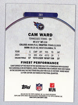 Cam Ward 2025 Finest Blue Refractor #201 #/99