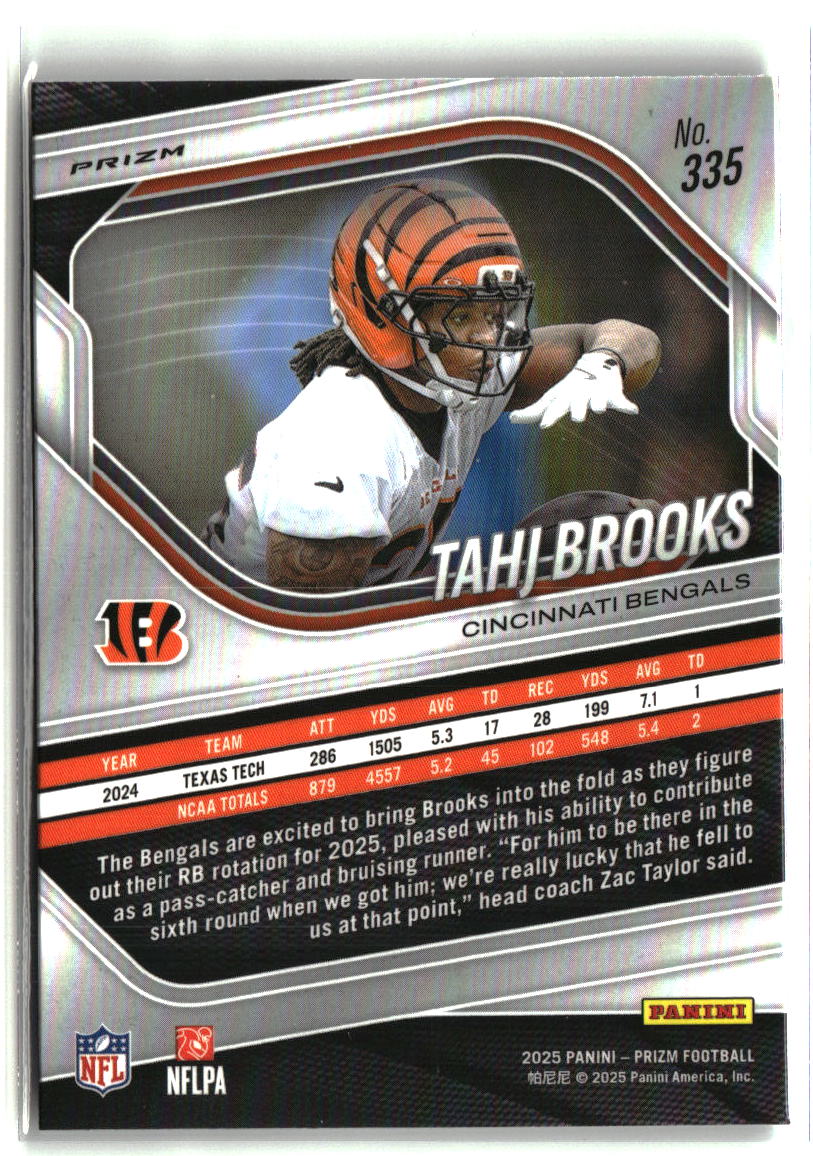 Tahj Brooks 2025 Panini Prizm White Disco #335