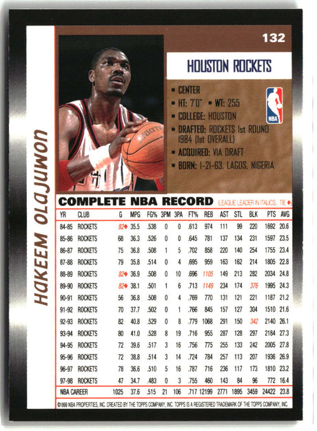 Hakeem Olajuwon 1998-99 Topps #132