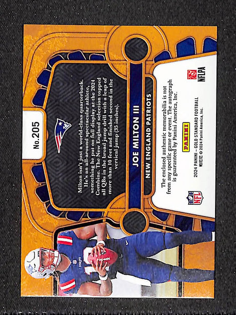 Joe Milton III 2024 Panini Gold Standard #205 #/199