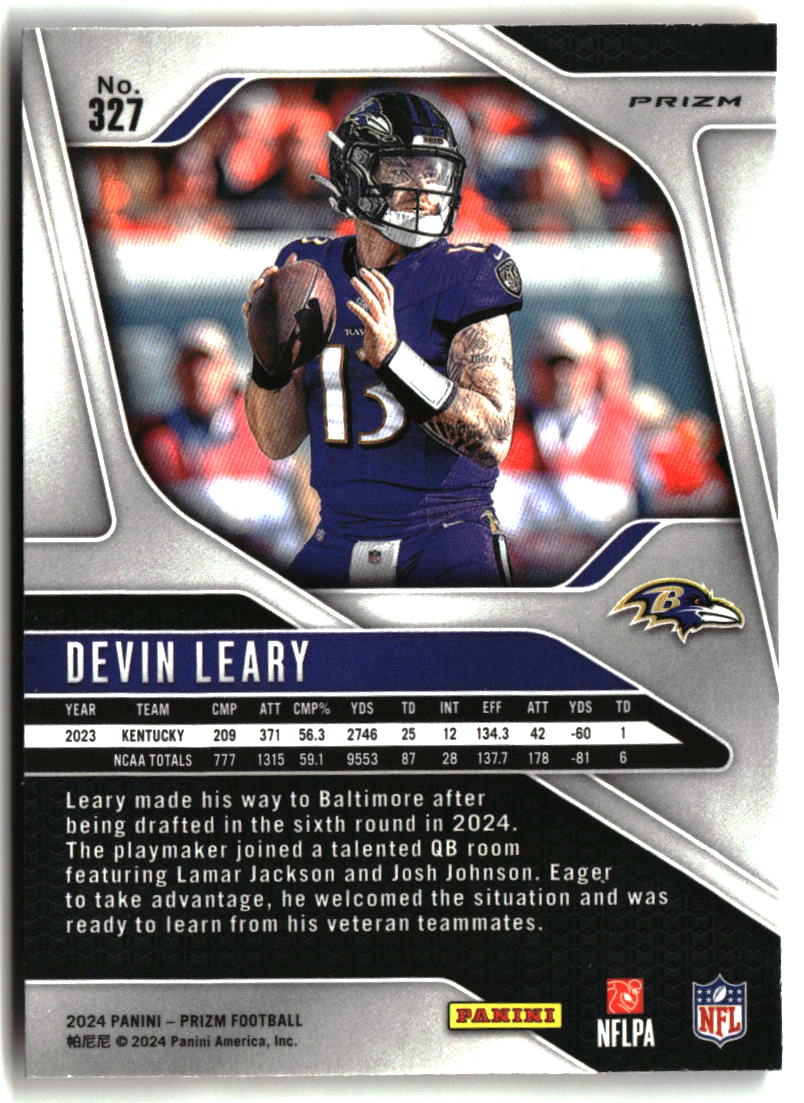Devin Leary 2024 Panini Prizm Lazer #327