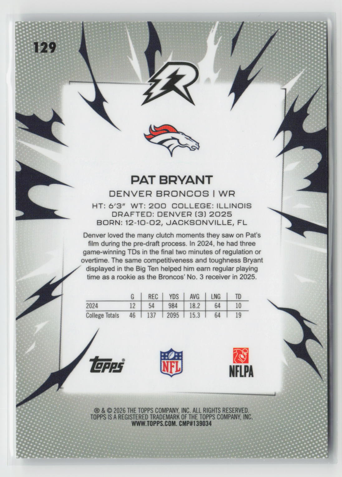 Pat Bryant 2025 Topps Resurgence #129