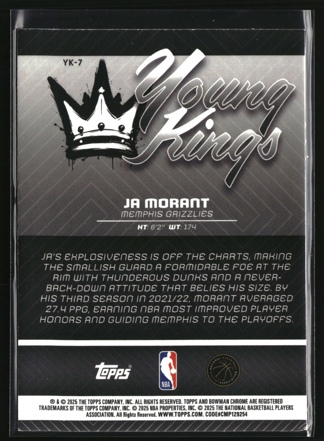 Ja Morant 2025-26 Bowman Young Kings #YK-7