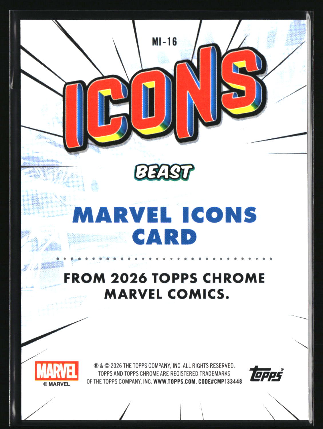 Beast 2026 Topps Chrome Marvel Comics Marvel Icons #MI-16