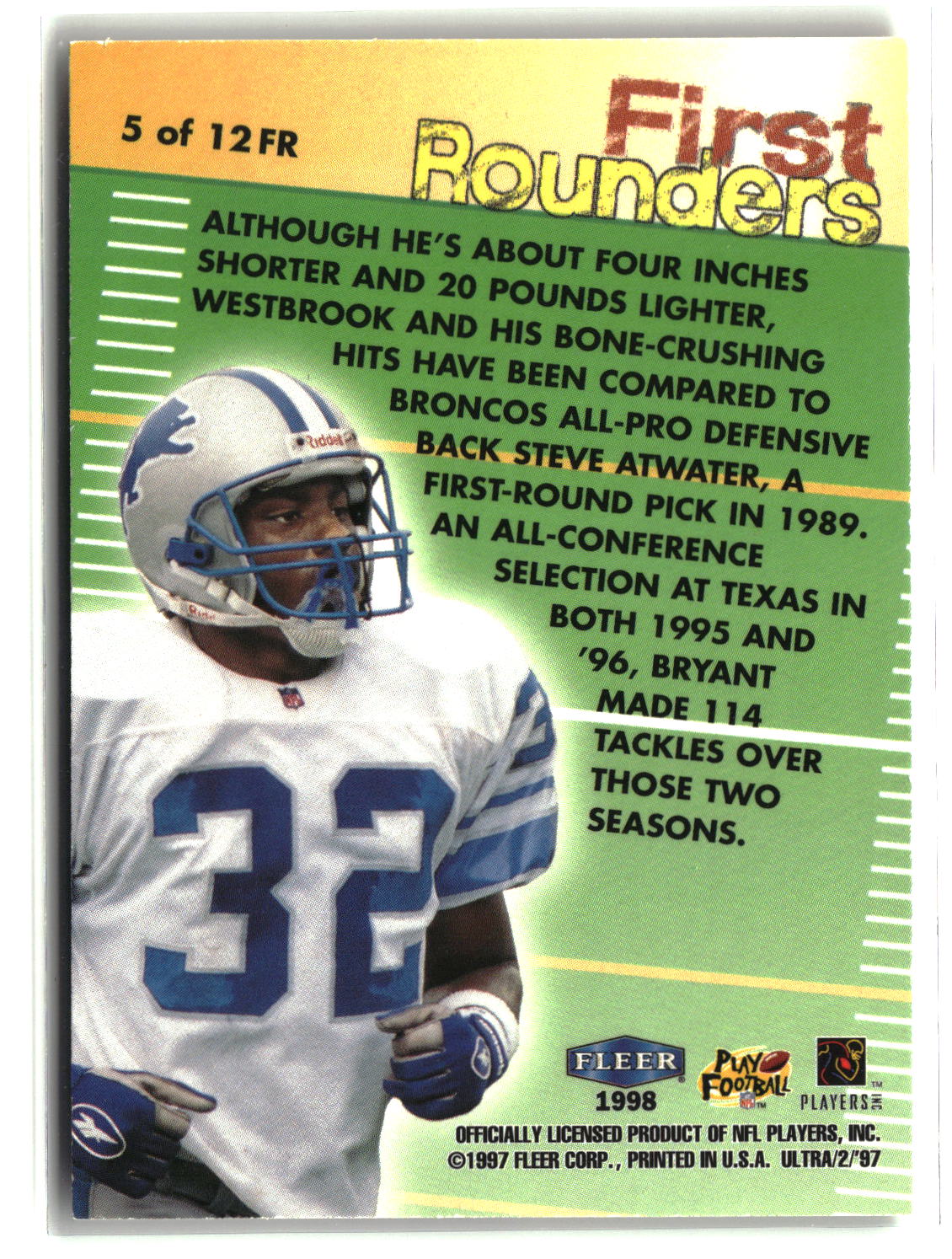 Bryant Westbrook 1997 Ultra First Rounders #5 FR