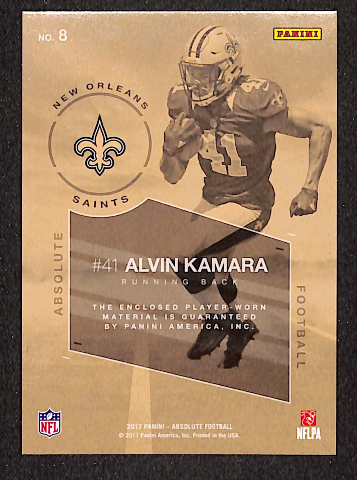 Alvin Kamara 2017 Panini Absolute Rookie Force #8 #/175