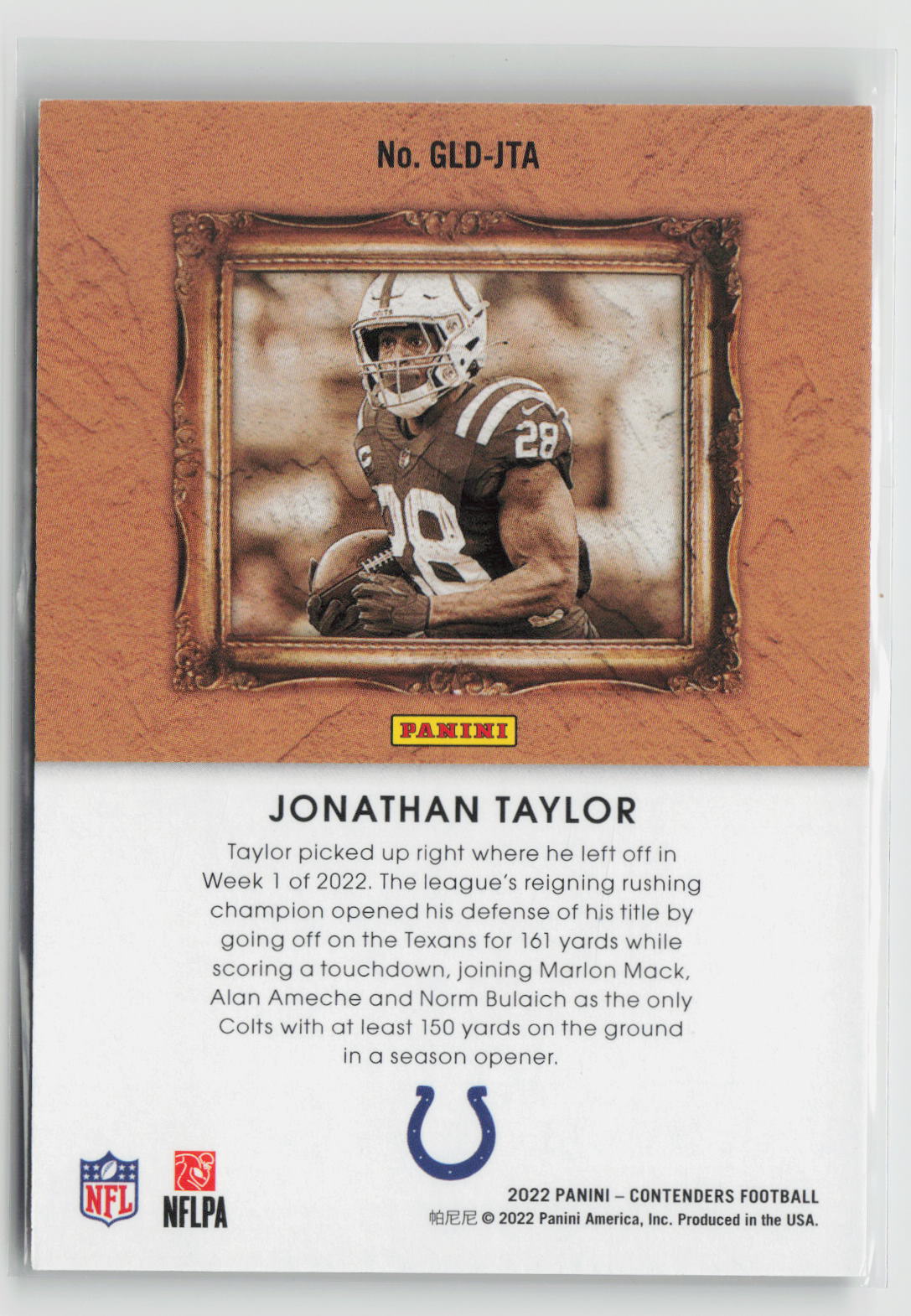 Jonathan Taylor 2022 Panini Contenders Gladiators Silver #GLD-JTA #/99