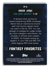 Aaron Judge 2024 Topps Fantasy Favorites Black #FF-5 #/299