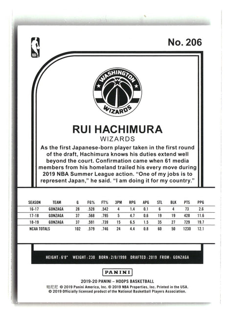Rui Hachimura 2019-20 Hoops #206