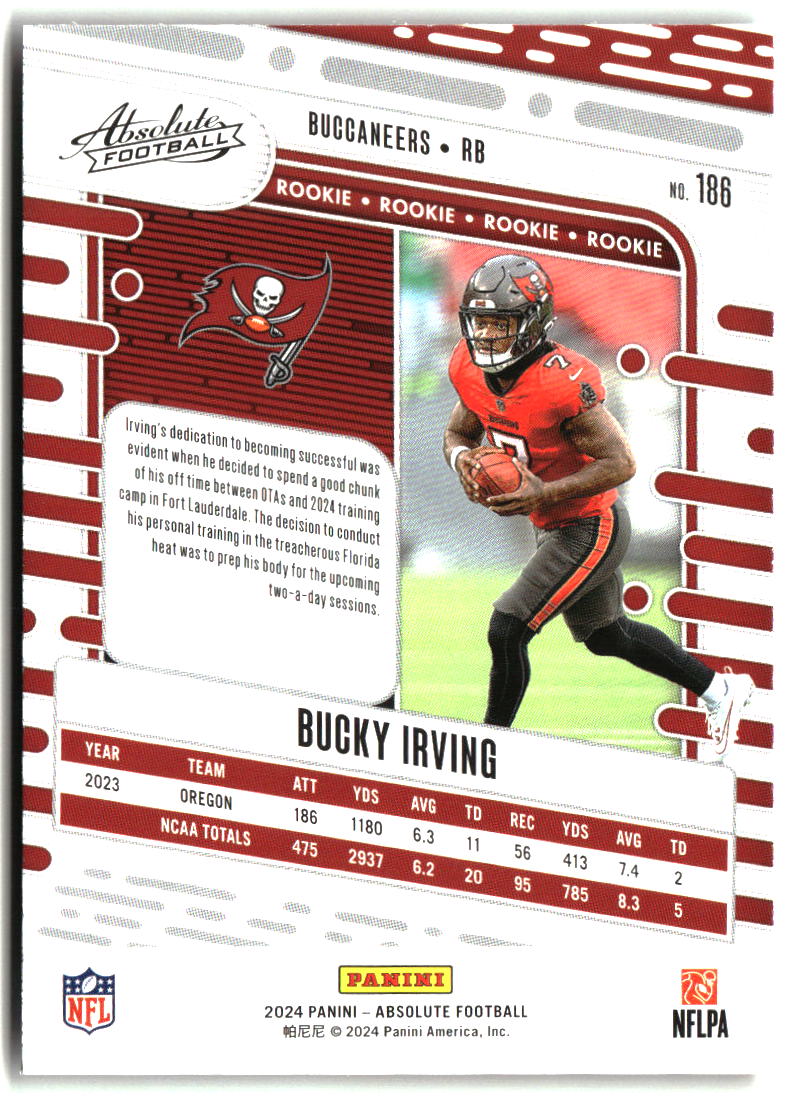 Bucky Irving 2024 Panini Absolute Retail #186