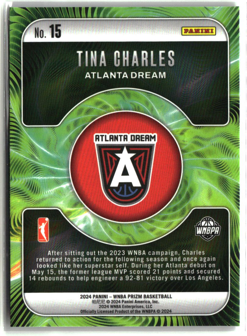 Tina Charles 2024 Panini Prizm WNBA Fractal #15