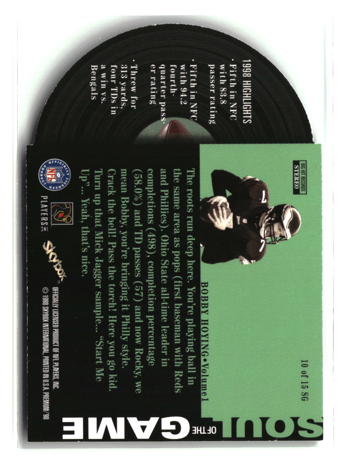Bobby Hoying 1998 SkyBox Premium Soul of the Game #10 SG