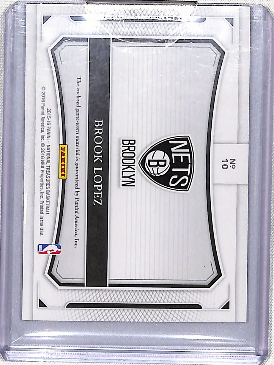 Brook Lopez 2015-16 Panini National Treasures Colossal Materials #10 #/99