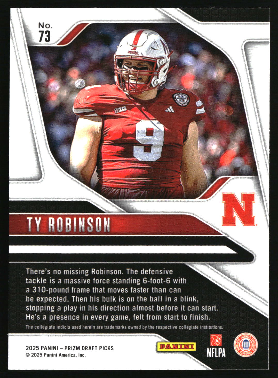 Ty Robinson 2025 Panini Prizm Draft Picks #73