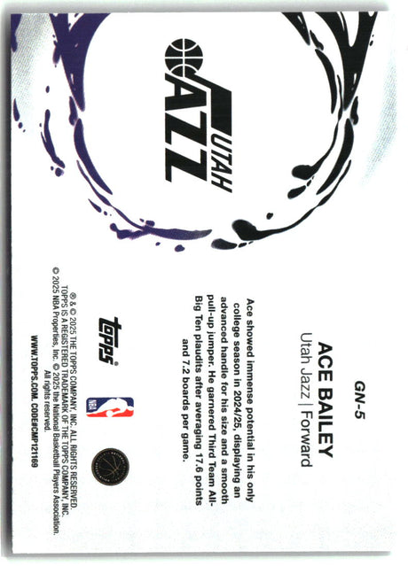 Ace Bailey 2025-26 Topps Generation Now #GN-5