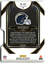 Drew Brees 2024 Panini Select Silver Prizm Die Cut #253