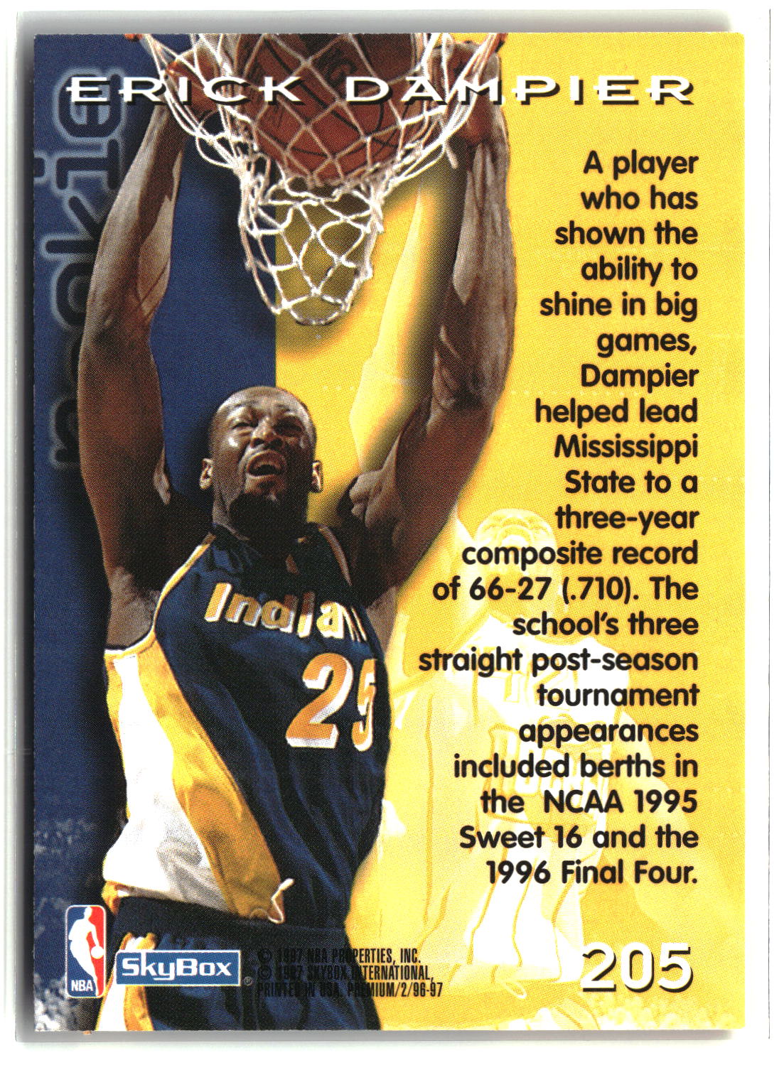 Erick Dampier 1996-97 SkyBox Premium #205