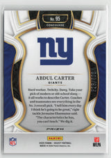 Abdul Carter 2025 Panini Select Copper Prizm Shock #95